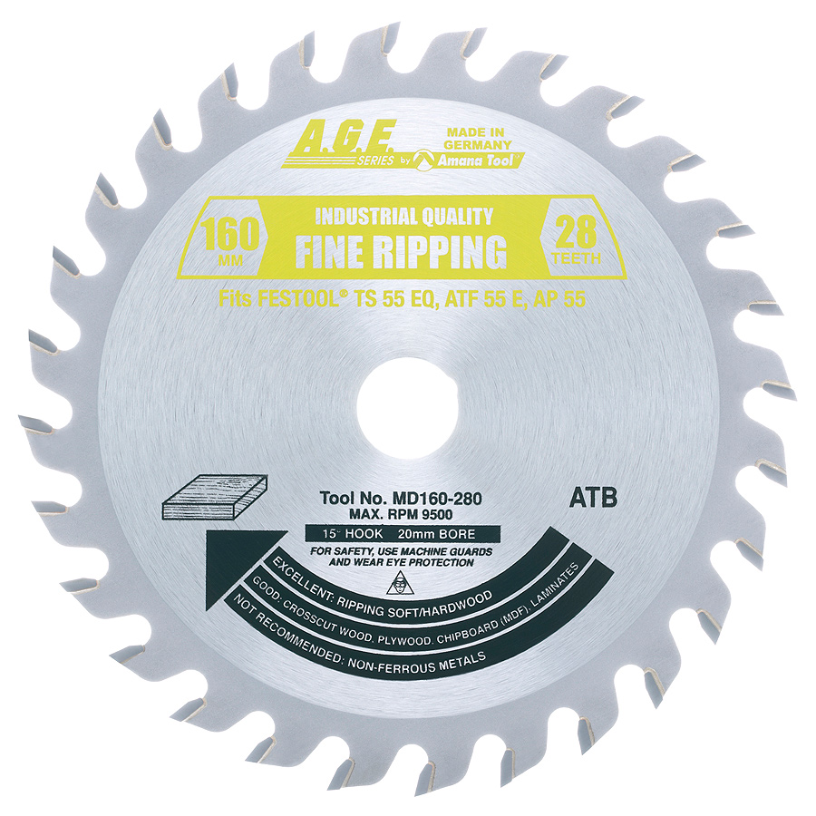 MD160 280 Carbide Tipped Saw Blade For Festool And Other Track Saw