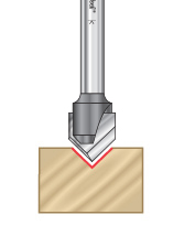 "Zero Point" V-Groove Router Bits