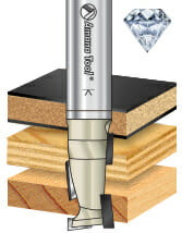 Diamond Tipped (PCD) CNC Up/Down Shear Right Hand Rotation Router Bits